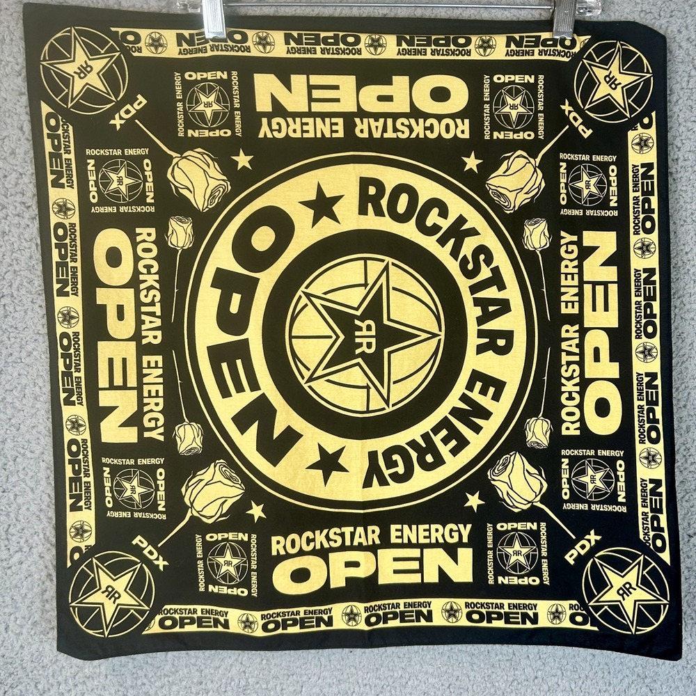 ROCKSTAR‎ Energy OPEN Promo Bandana Rag Sample Portland PDX Roses Skater Wear